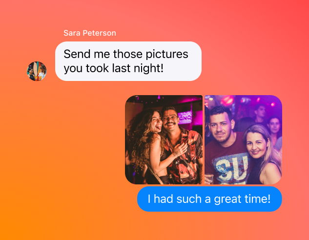 Messaging app UI conversation between two people